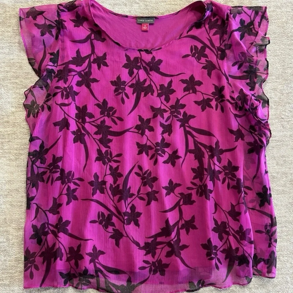 Vince Camuto Fuchsia and Black Blouse - Picture 5 of 6
